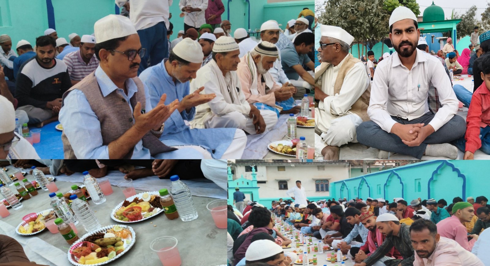ग्राम सभा झनकौल के युवाओं द्वारा, 28 रमजान को इफ्तार पार्टी, दो सौ रोजेदारों ने खजूर-शरबत के साथ खोला रोजा